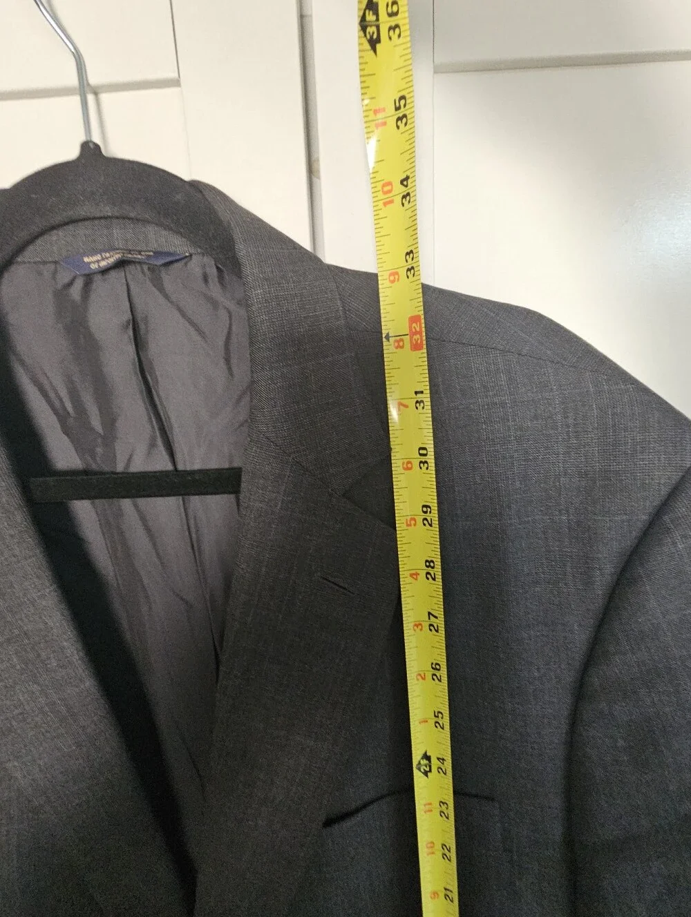 Brooks Brothers Golden Fleece Madison 44L Gray Windowpane Wool Sport Coat
